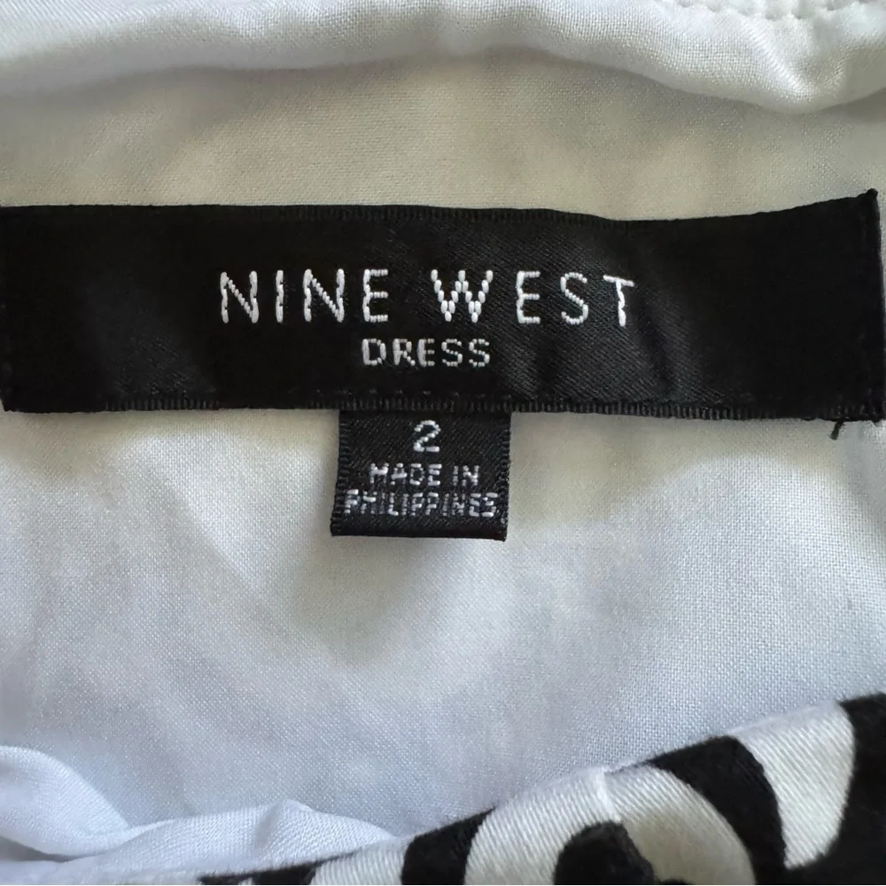 Nine West Black & White Geometric Sheath Dress Sleeveless - Picture 11 of 12